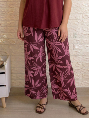 Pantalón susurro burdeos y rosa
