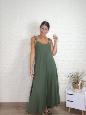 Vestido solaria kaki