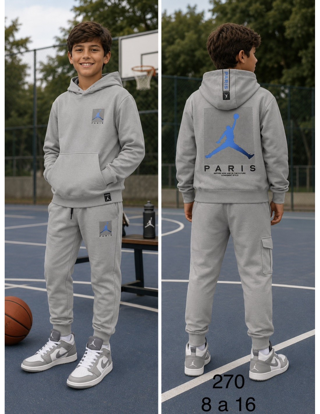Chándal niño gris paris